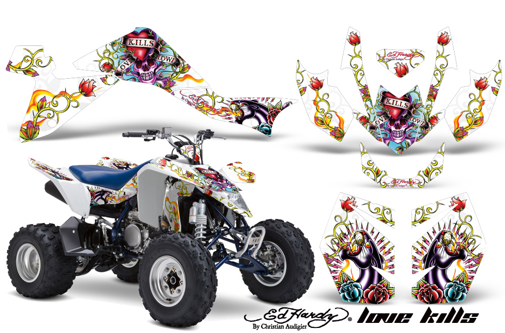 Suzuki LTZ400 09 Graphics Kit EH LoveKills White